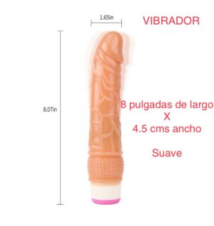 Vibrador SUAVE de 8 pulgadas  COLOR PIEL