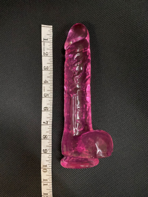 Dildo transparente rojo de 10 pulgadas