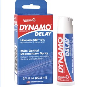 Spray Retardante Dynamo 3/4 onza . Lidocaina al 13%.